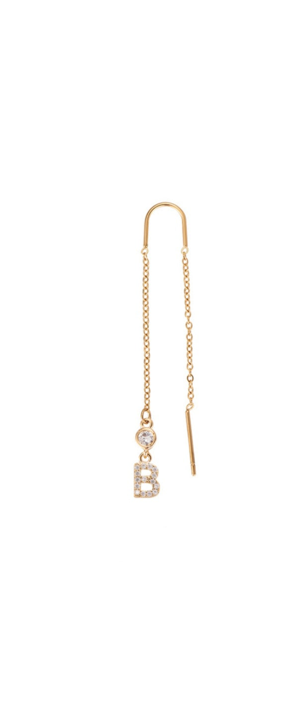 Letter Ohrkette - vergoldet - Mein Ohrschmuck